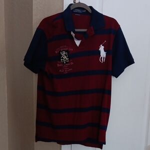 Ralph Lauren Burgundy and Navy Polo Shirt